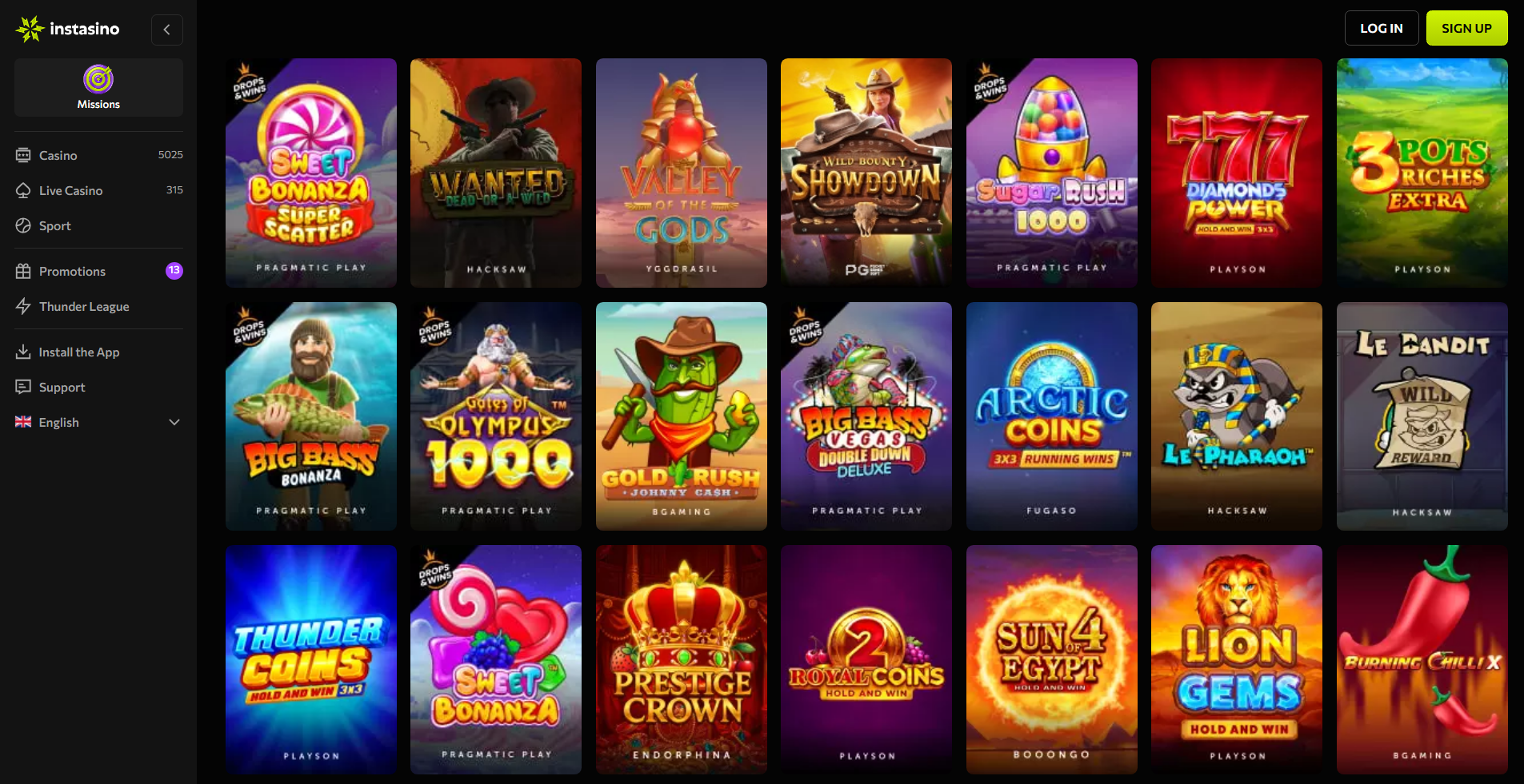 Instasino live casino