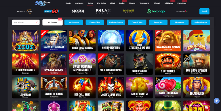 MyStake Casino Page