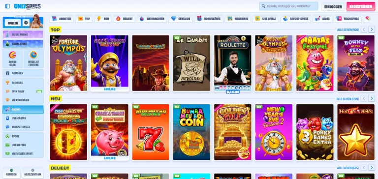 OnlySpins Casino Spiele