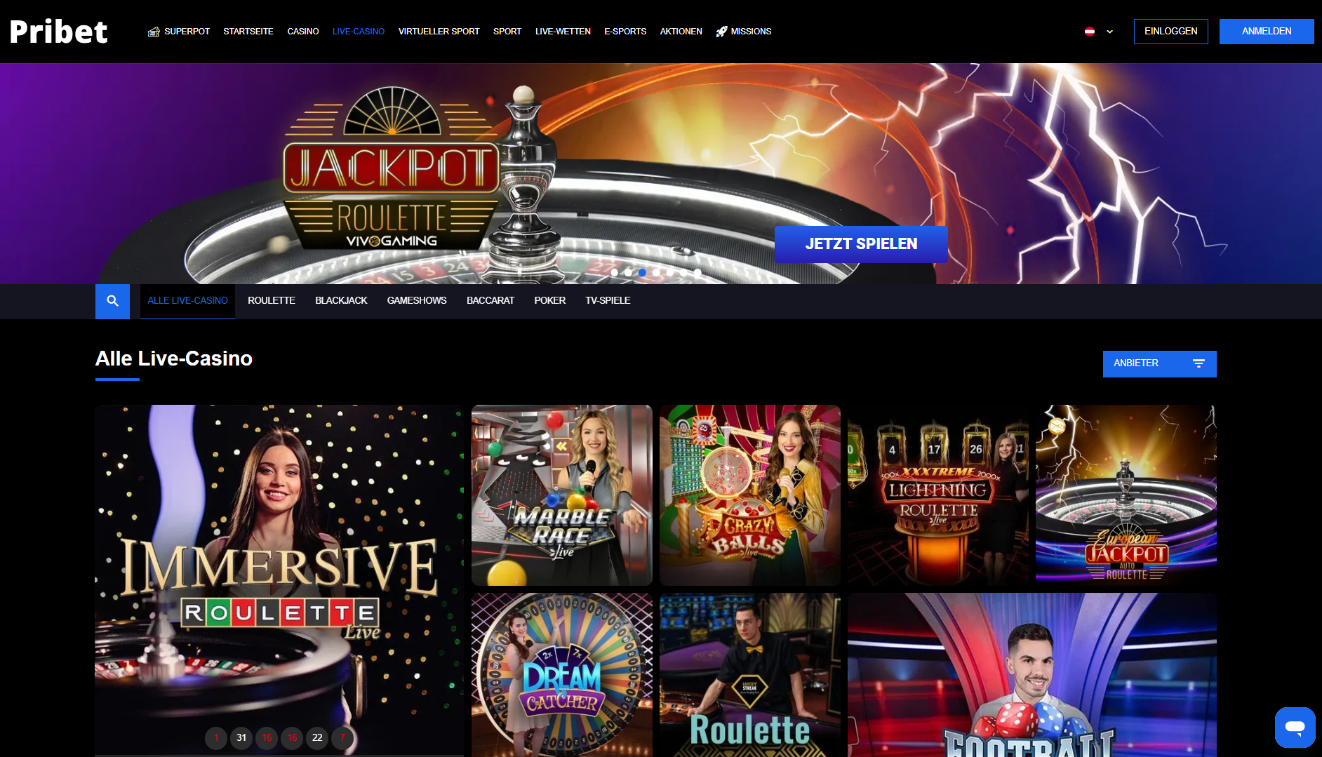 Pribet Live Casino