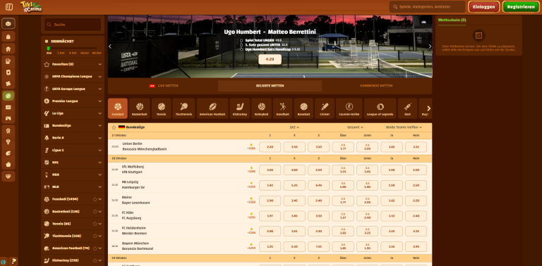 Tiki Casino Sportwettenbereich