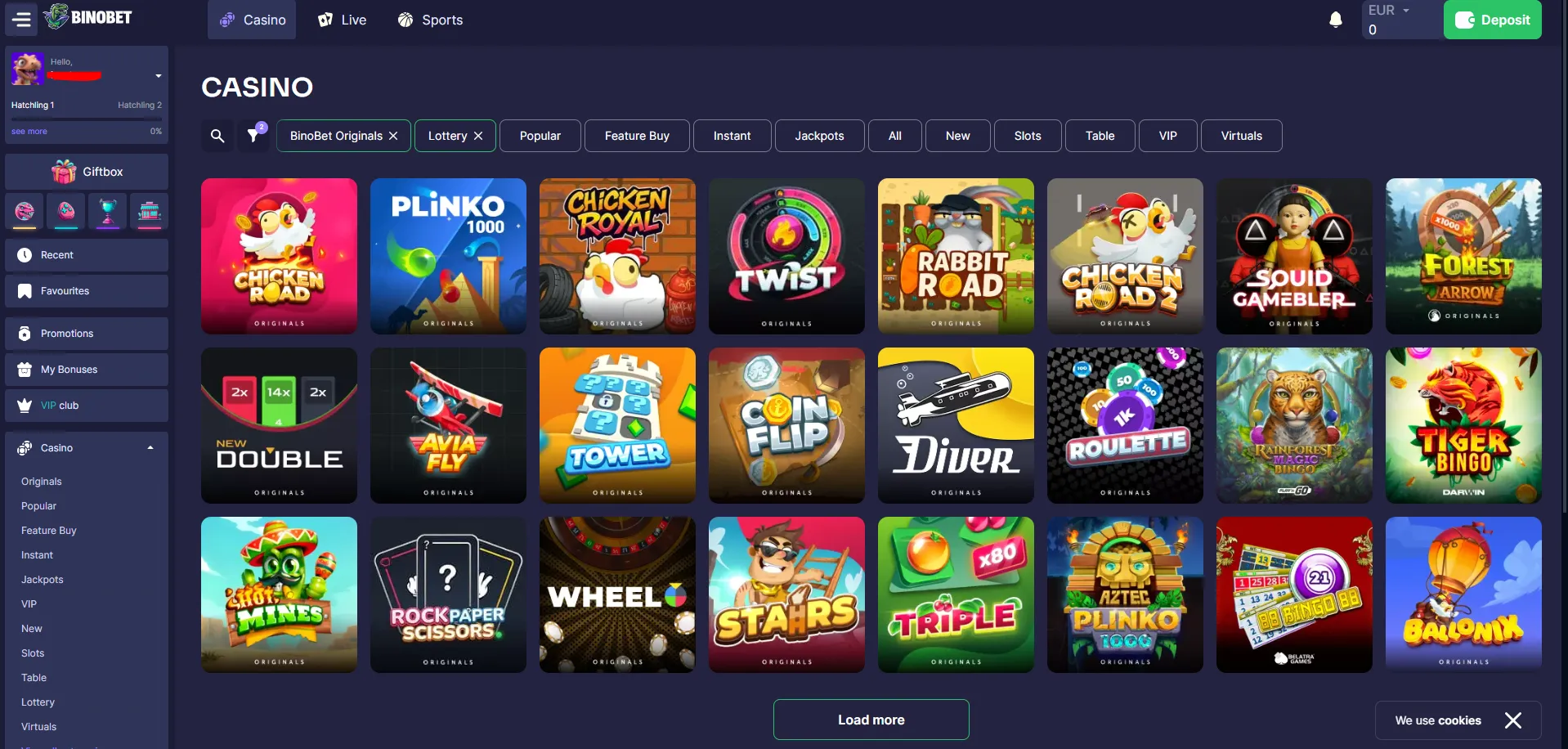 Binobet games