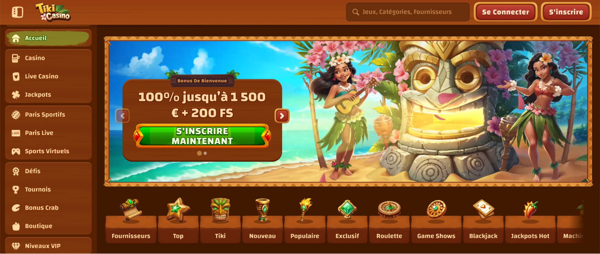 tiki casino live